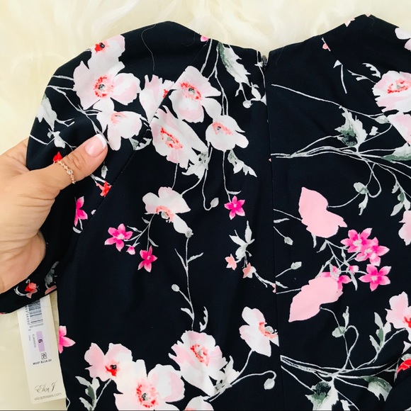 ELIZA J Long-Sleeve Floral-Print Ruffle-Hem Dress - Picture 7 of 7